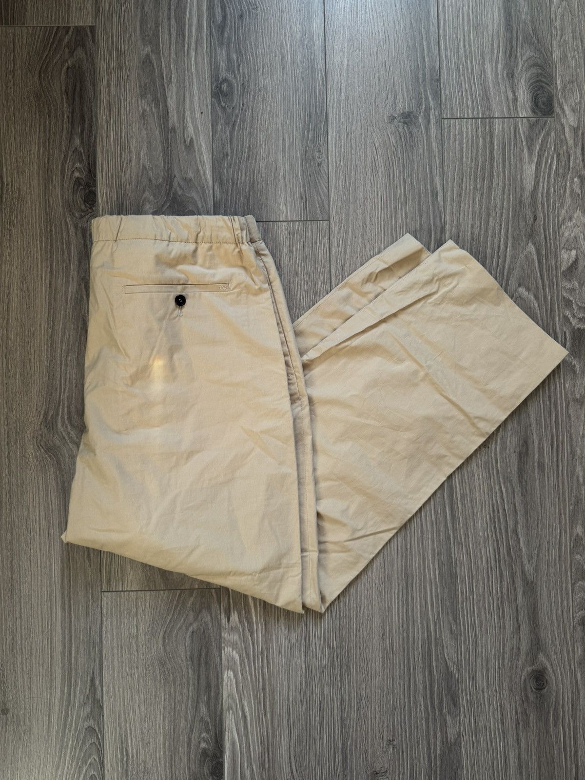Other ED Unlined Cotton Drawstring Trousers Beige Size US 34 / EU 50 - 3 Thumbnail