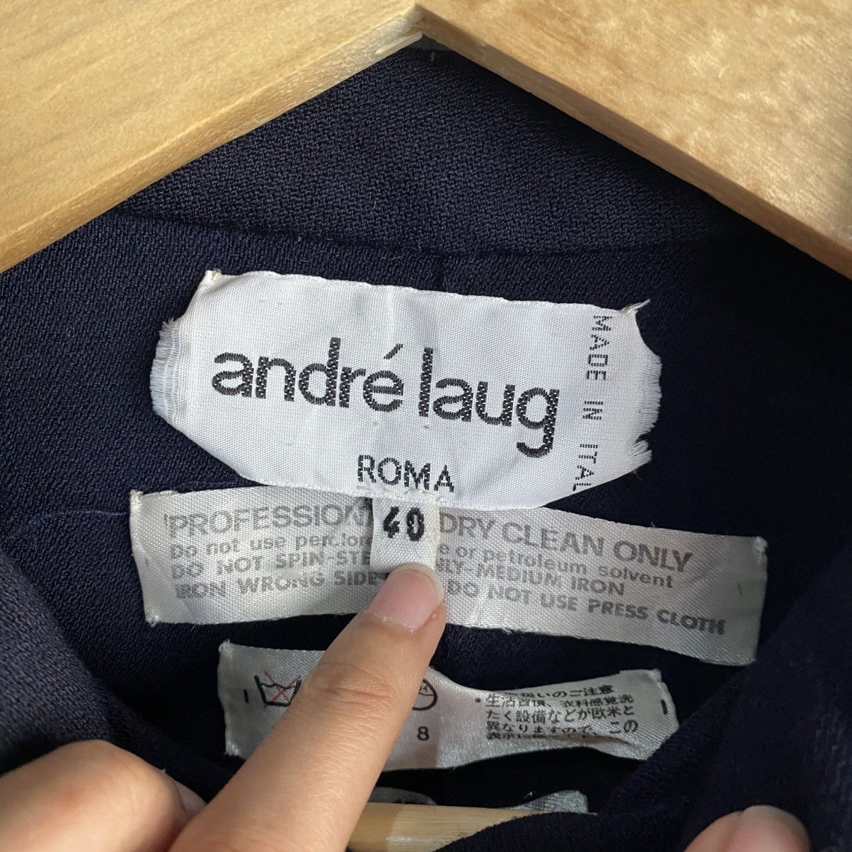 Vintage andré laug ROMA Vintage Mandarin Collar Wool Jacket Size US XS / EU 42 / 0 - 9 Thumbnail