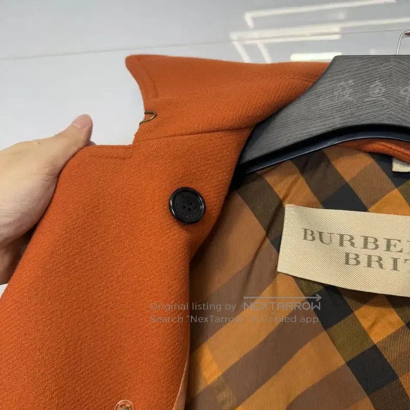 Burberry Burberry Orange Cotton Long Coat for Women. Size S / US 4 / IT 40 - 6 Thumbnail