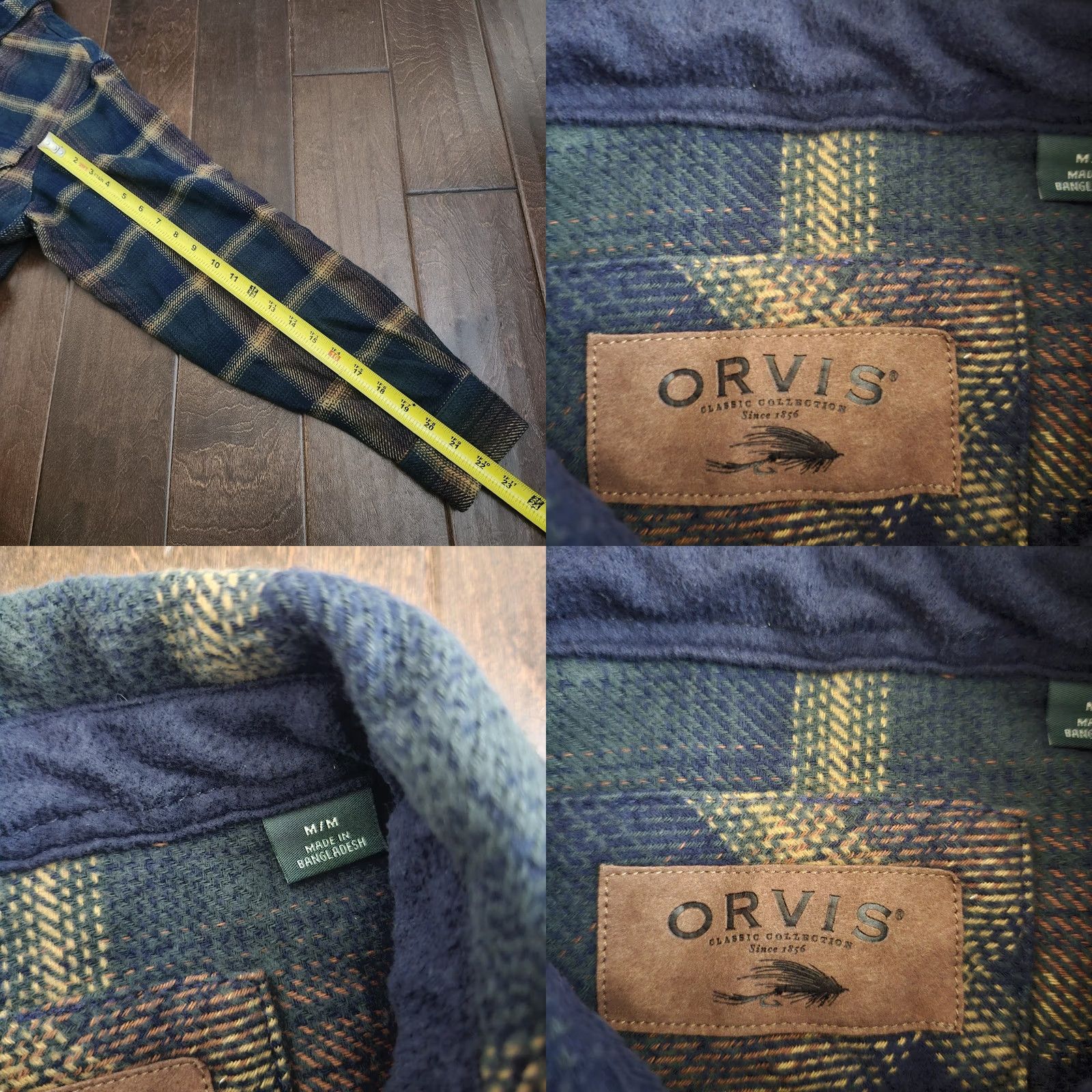 Orvis Orvis Mens Medium Plaid Fleece Lined Flannel Shirt Jacket Outdoor Shacket Size US M / EU 48-50 / 2 - 9 Thumbnail