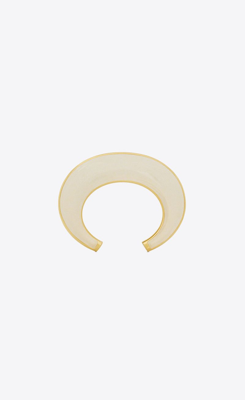 Saint Laurent Paris o1bcso1str0226 Size:L/Dome Cuff Bracelet in Beige Size ONE SIZE - 4 Thumbnail