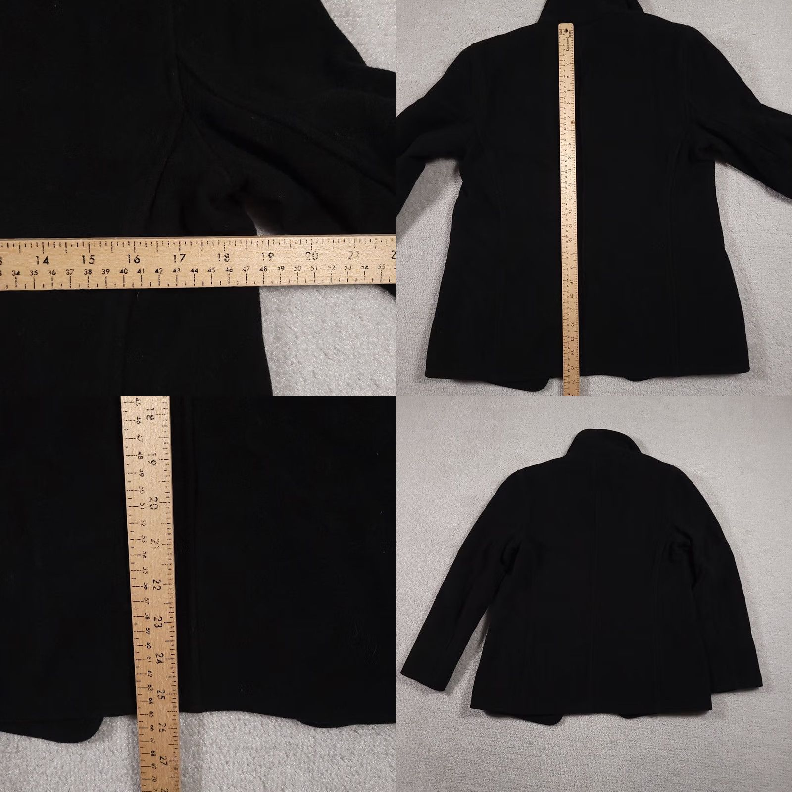 Vintage Pursuits Ltd Career Wool Open Front Blazer Jacket Women's 8 Black Pockets Collar Blazer Size M / US 6-8 / IT 42-44 - 8 Thumbnail