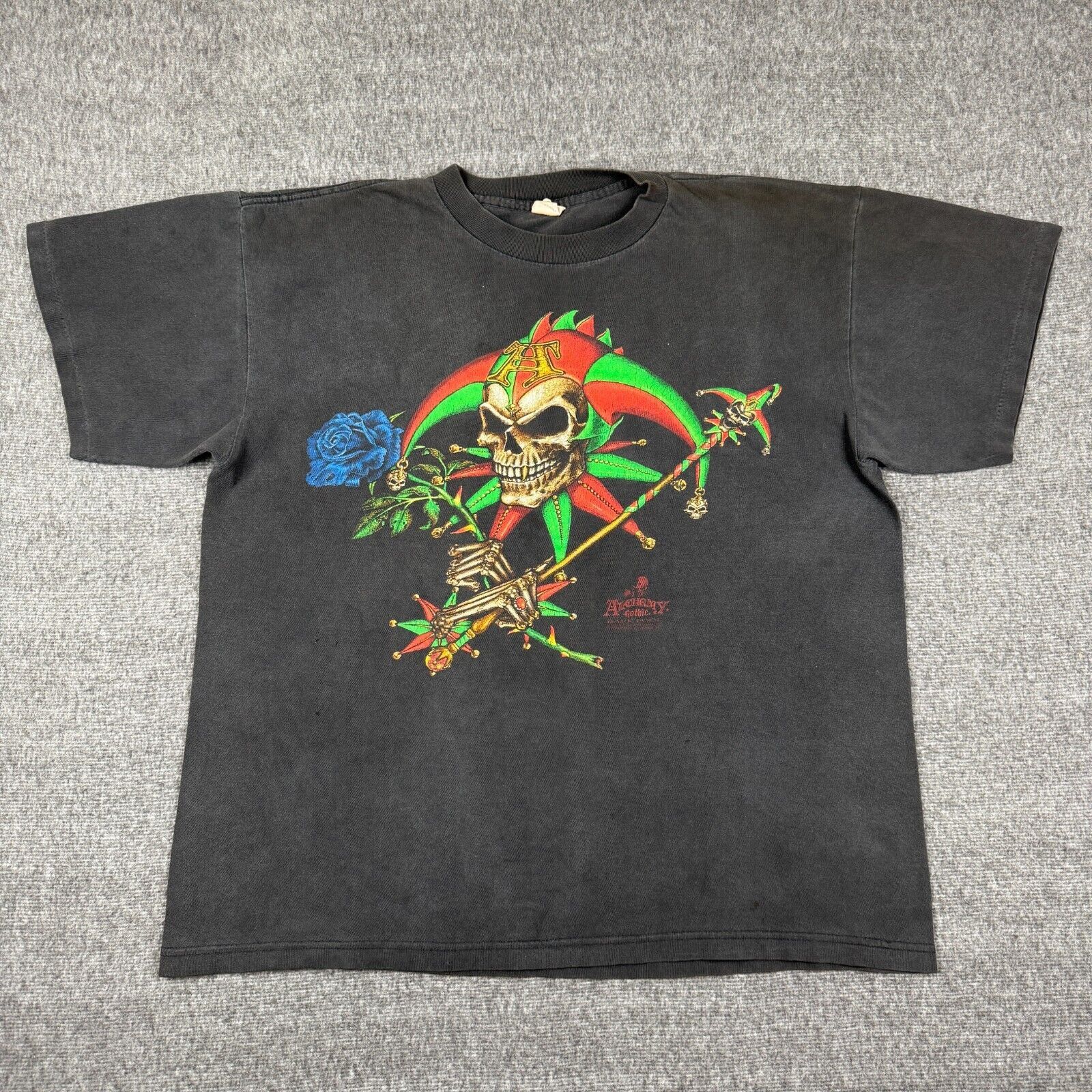Other Vintage Alchemy Gothic Dark Fool T-Shirt Men's XL Black 90s Size US XL / EU 56 / 4 - 1 Thumbnail