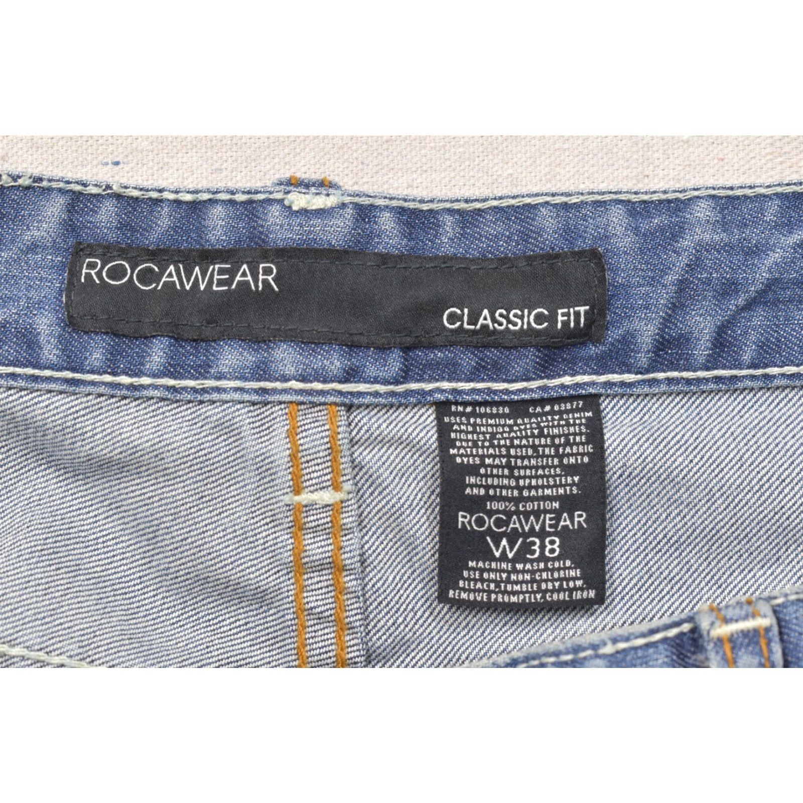 Rocawear Rocawear Men's Jeans Distressed 5-Pocket Denim Blue Straight W38 L33 Hip Hop Y2K Size US 38 / EU 54 - 8 Thumbnail
