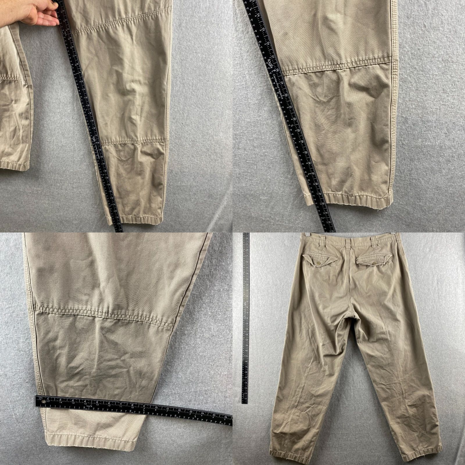 Vintage L.L. Bean Pants Mens 36 Khakis Beige Outdoor Hiking Camping Flap-Button Pockets Size US 36 / EU 52 - 9 Thumbnail
