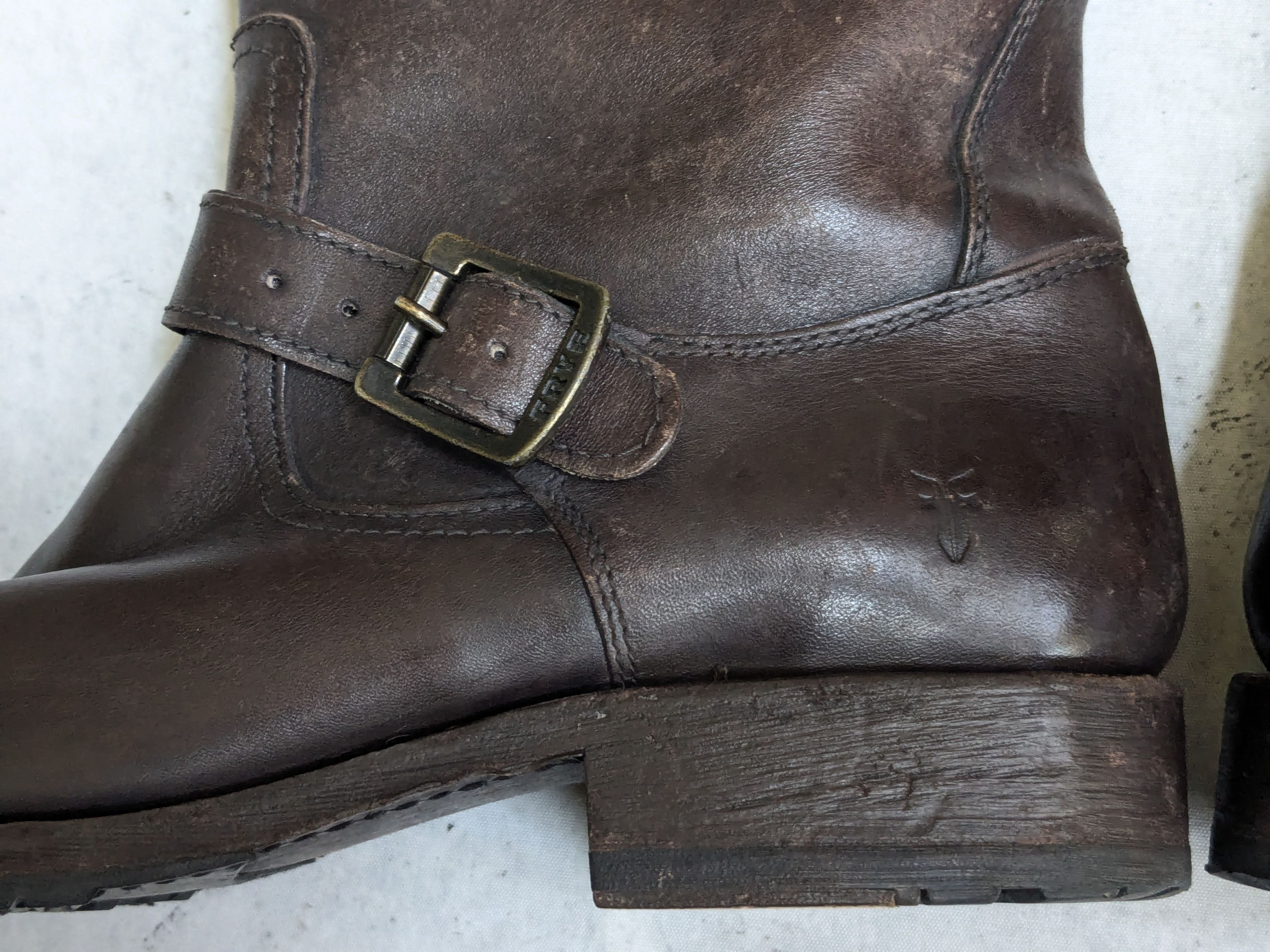Frye Frye Engineer Boots Brown 11.5 M Leather Buckle Strap Size US 11.5 / EU 44-45 - 8 Thumbnail