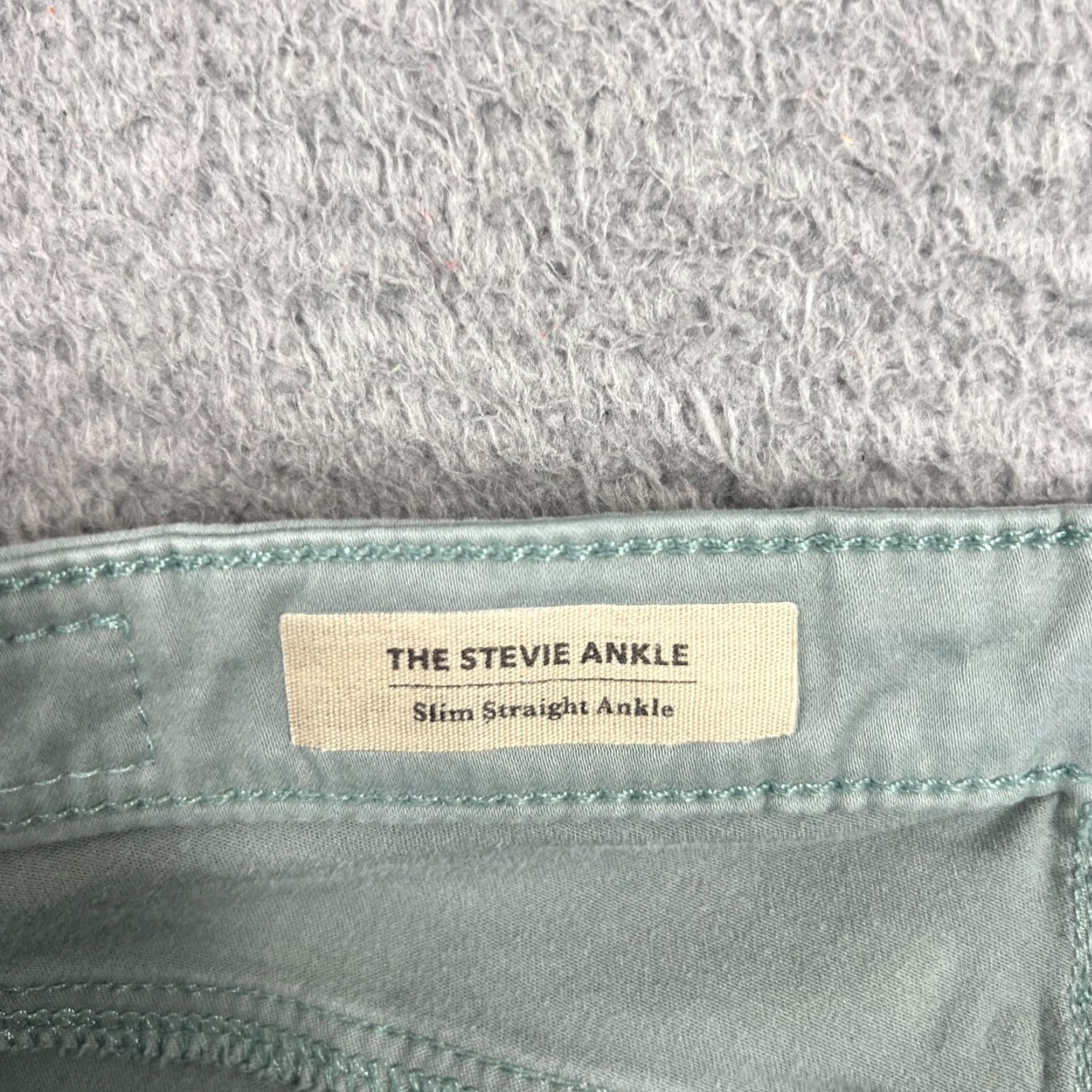 Vintage VINTAGE AG Adriano Goldschmied Pants Womens 25 Regular Mint Green Stevie Ankle Slim Straight Leg Size 42" / US 20 - 6 Thumbnail