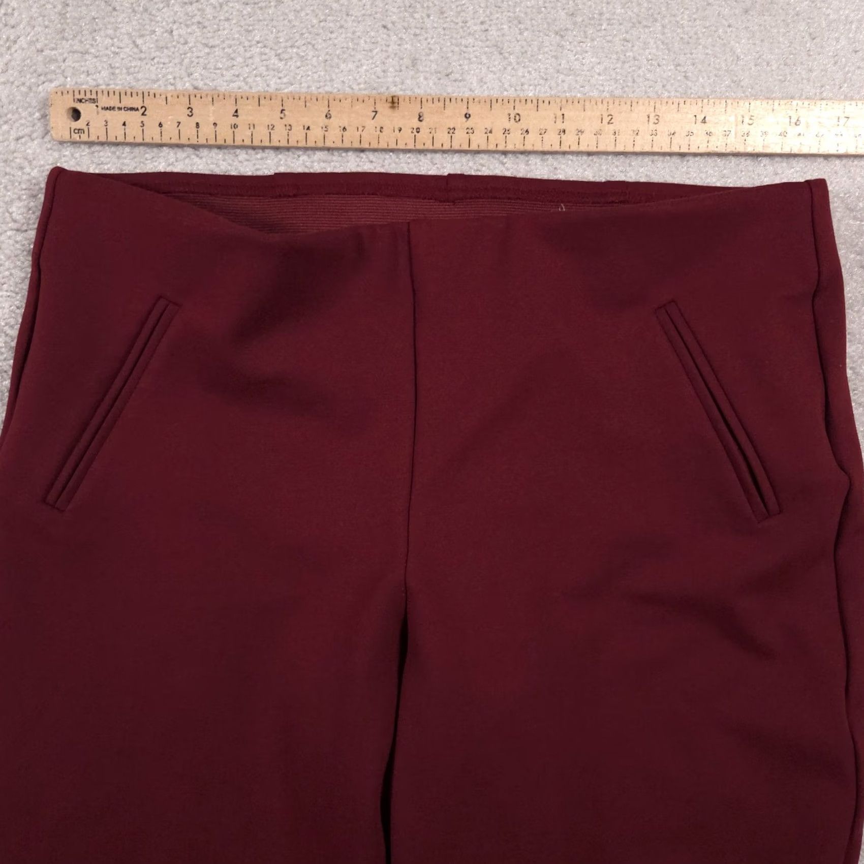 Vintage Chico's Pants Women's 12 Red Stretch Pull On Ankle Career Cropped Office Pants Size 34" / US 12 / IT 48 - 6 Thumbnail