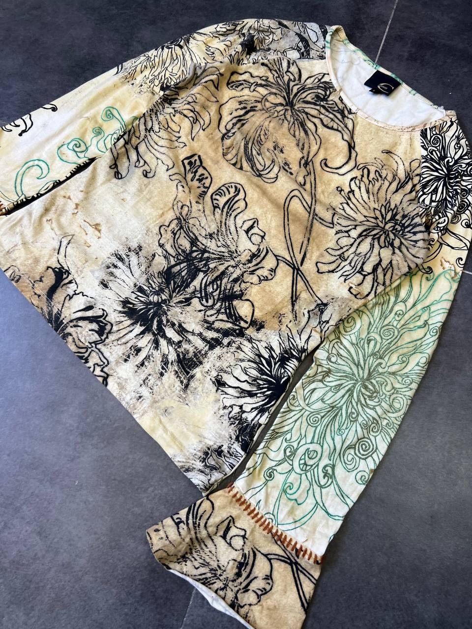 Roberto Cavalli vintage Roberto Cavalli Flowers ink print y2k Top Size S / US 4 / IT 40 - 3 Thumbnail