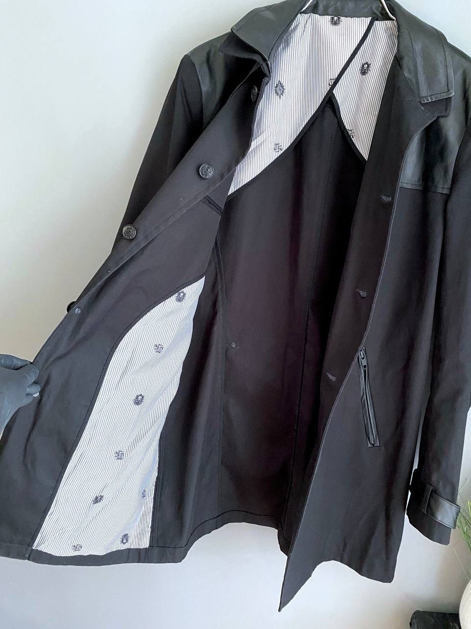 Designer × The Kooples The Kooples Men's Cotton Trench Coat With Leather Inserts, M Size US M / EU 48-50 / 2 - 8 Thumbnail
