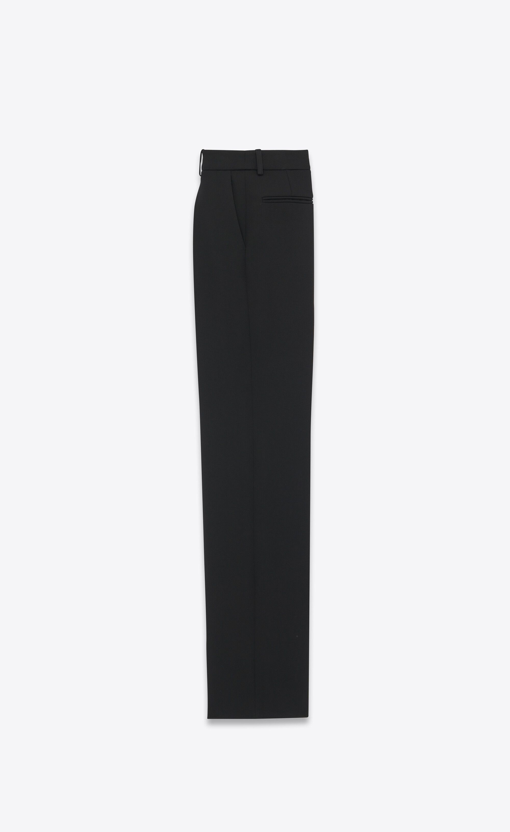 Saint Laurent Paris o1s1wg110125 752882 Tailored Pant in Grain de Poudre Black Size 27" / US 4 / IT 40 - 2 Thumbnail