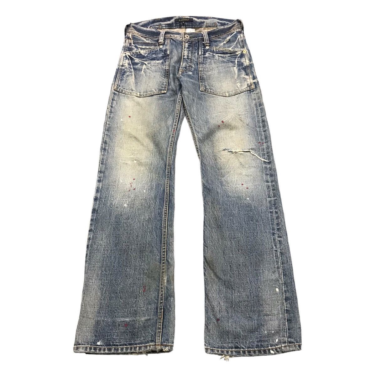 image of Distressed Denim x R Newbold Distressed R.newbold Selvage Denim Patchwork Pants, Men's (Size 31)