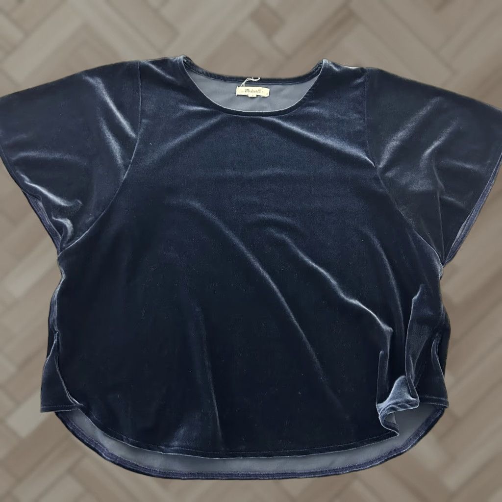 Madewell Madewell Short Sleeve Velour Top Women's M Blue Size M / US 6-8 / IT 42-44 - 1 Thumbnail