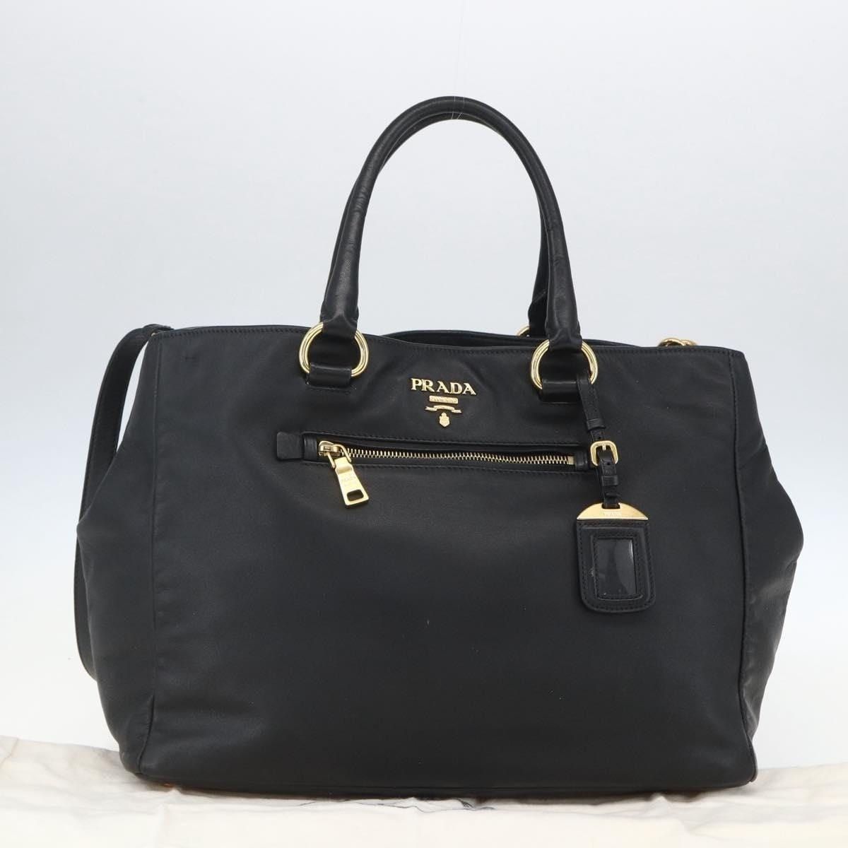 Prada Prada Leather Handbag Black Size ONE SIZE - 2 Thumbnail