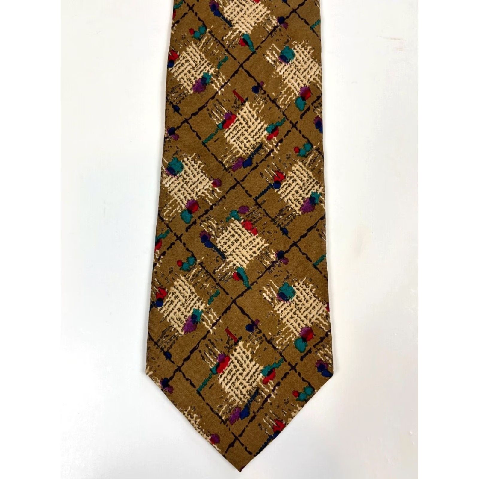 Hugo Boss VINTAGE Hugo Boss Silk Tie Abstract Made in Italy Men's Vintage Silk Tie Size ONE SIZE - 3 Thumbnail