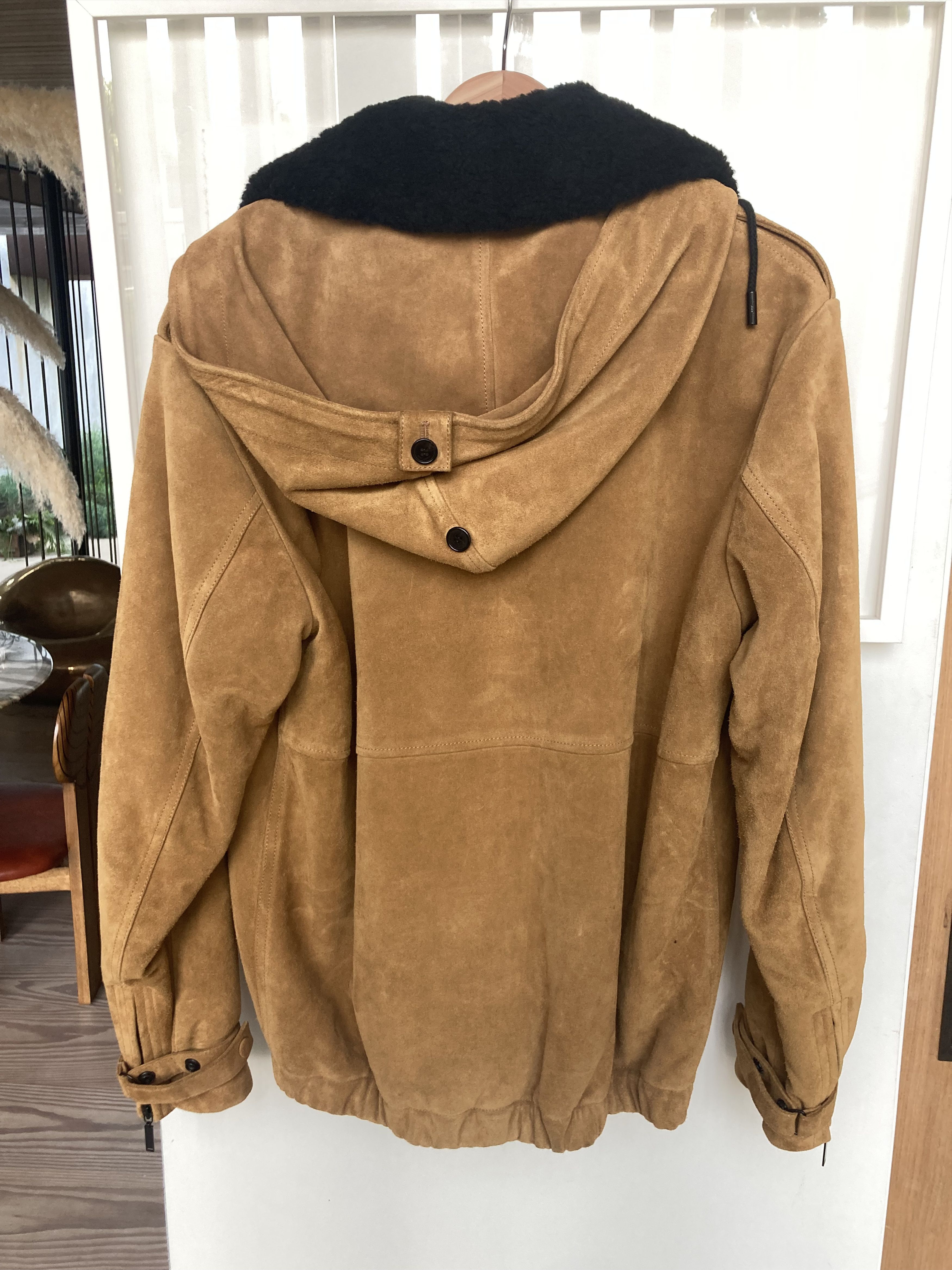 Saint Laurent Paris Tan Suede Shearling Hooded Parka Size US S / EU 44-46 / 1 - 8 Thumbnail