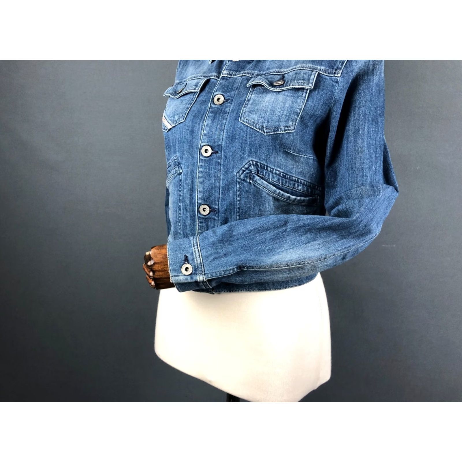 Diesel Diesel Jacket Blue Denim Women's M Casual Long Sleeve Button Front Patch Logo Size M / US 6-8 / IT 42-44 - 6 Thumbnail