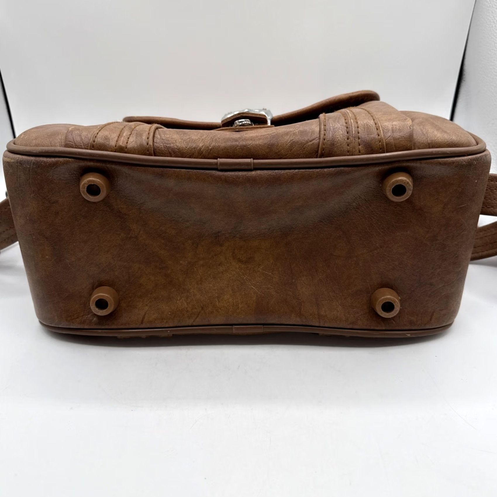 Vintage VINTAGE American Tourister Shoulder Bag 1970s Faux Leather Brown Carry-On Unisex Adult Size ONE SIZE - 6 Thumbnail
