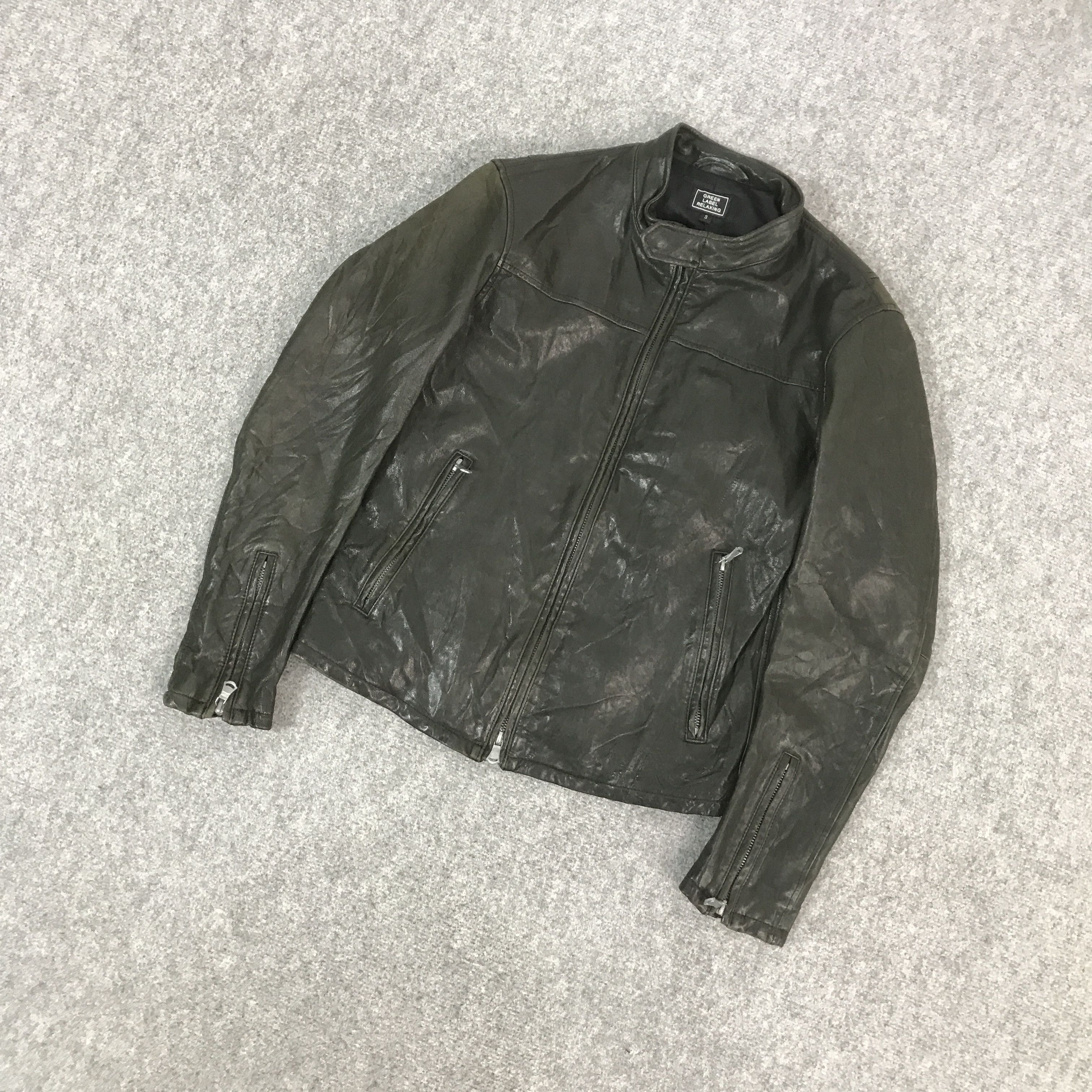 Tornado Mart JAPAN DESIGN BIKER GREEN LABEL RELAXING LEATHER JACKET Size US S / EU 44-46 / 1 - 5 Thumbnail