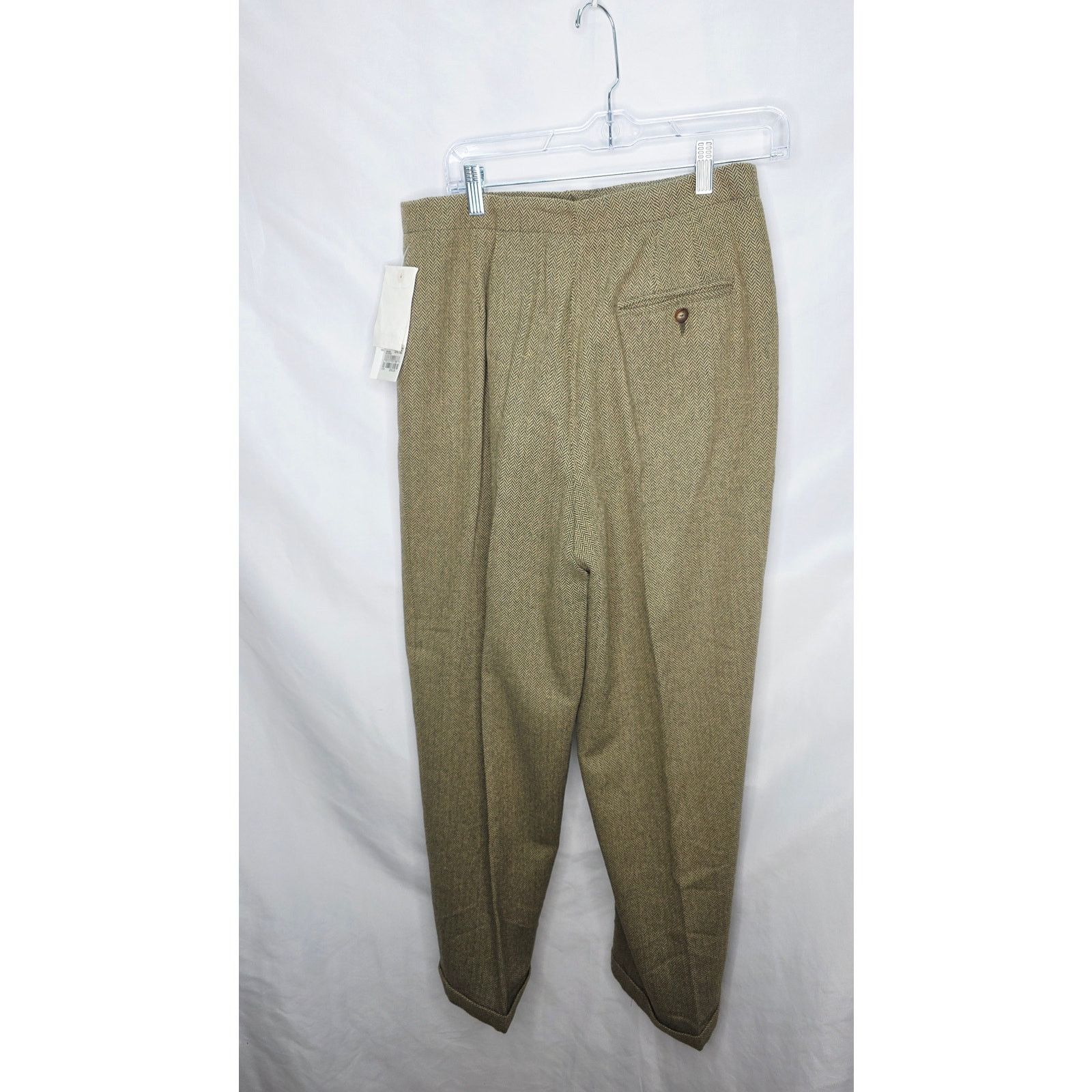 Liz Claiborne Vintage Liz Claiborne Wool Blend Pants Herringbone Brown Size 34" / US 12 / IT 48 - 2 Thumbnail