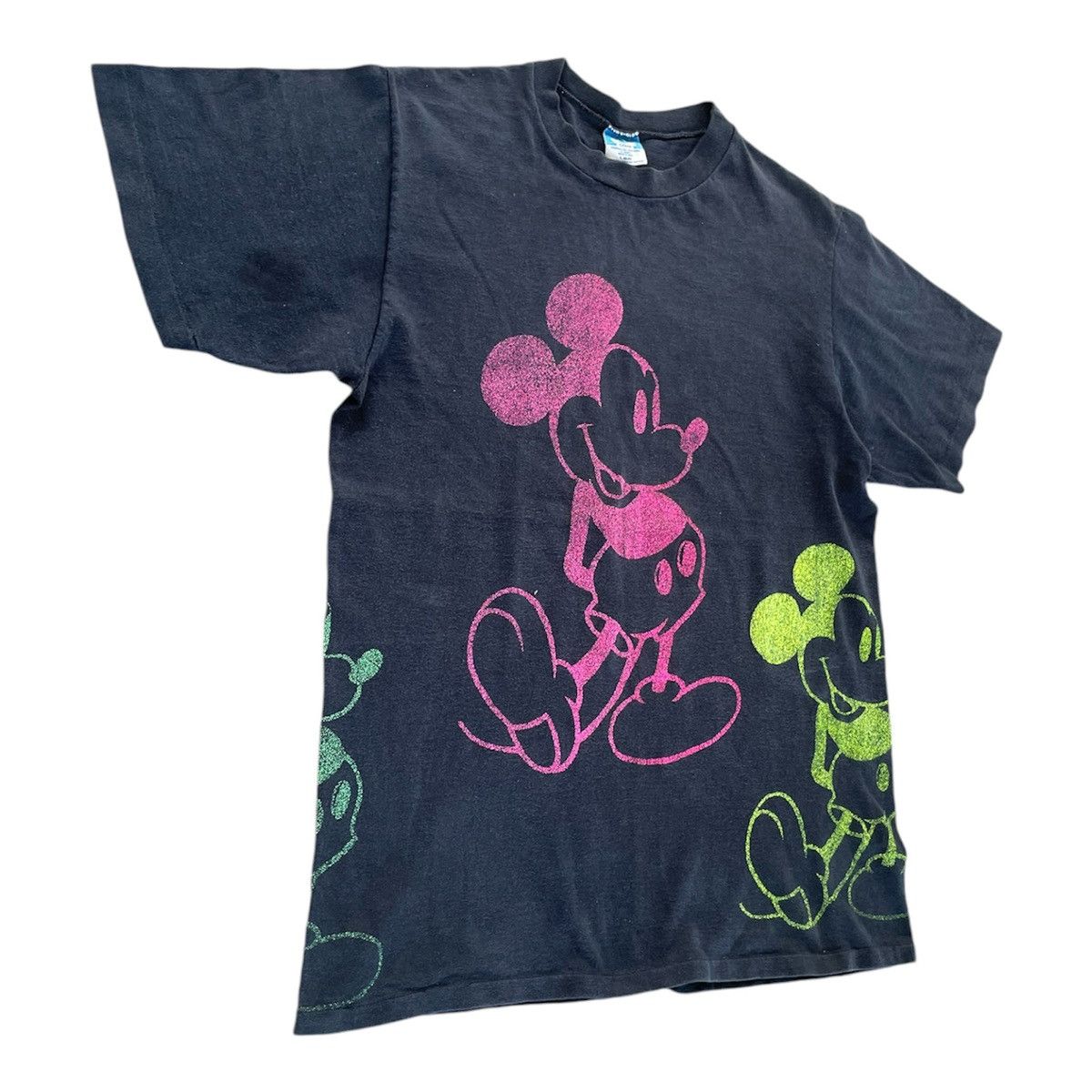 Mickey Mouse × Vintage 1980s Neon Mickey Mouse Multi Print T-Shirts Size US M / EU 48-50 / 2 - 2 Thumbnail