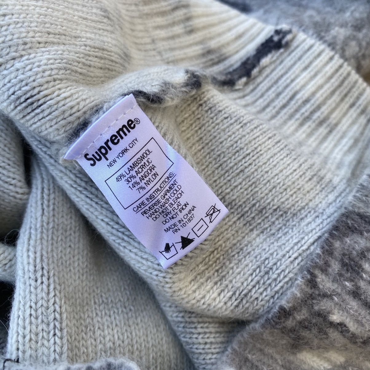 Supreme Printed Floral Angora Sweater Black 2019