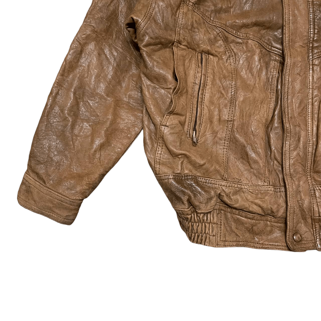Genuine Leather Vintage 00's Real Leather Bomber Style Jacket Size US L / EU 52-54 / 3 - 3 Thumbnail