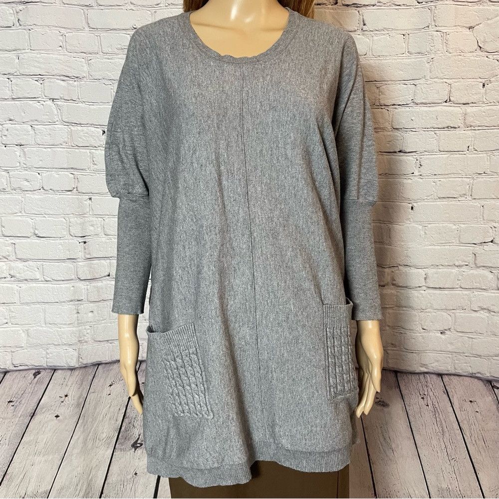Other Escio Ponco Box Grey Viscose Sweater Size L/XL Size XL / US 12-14 / IT 48-50 - 9 Thumbnail
