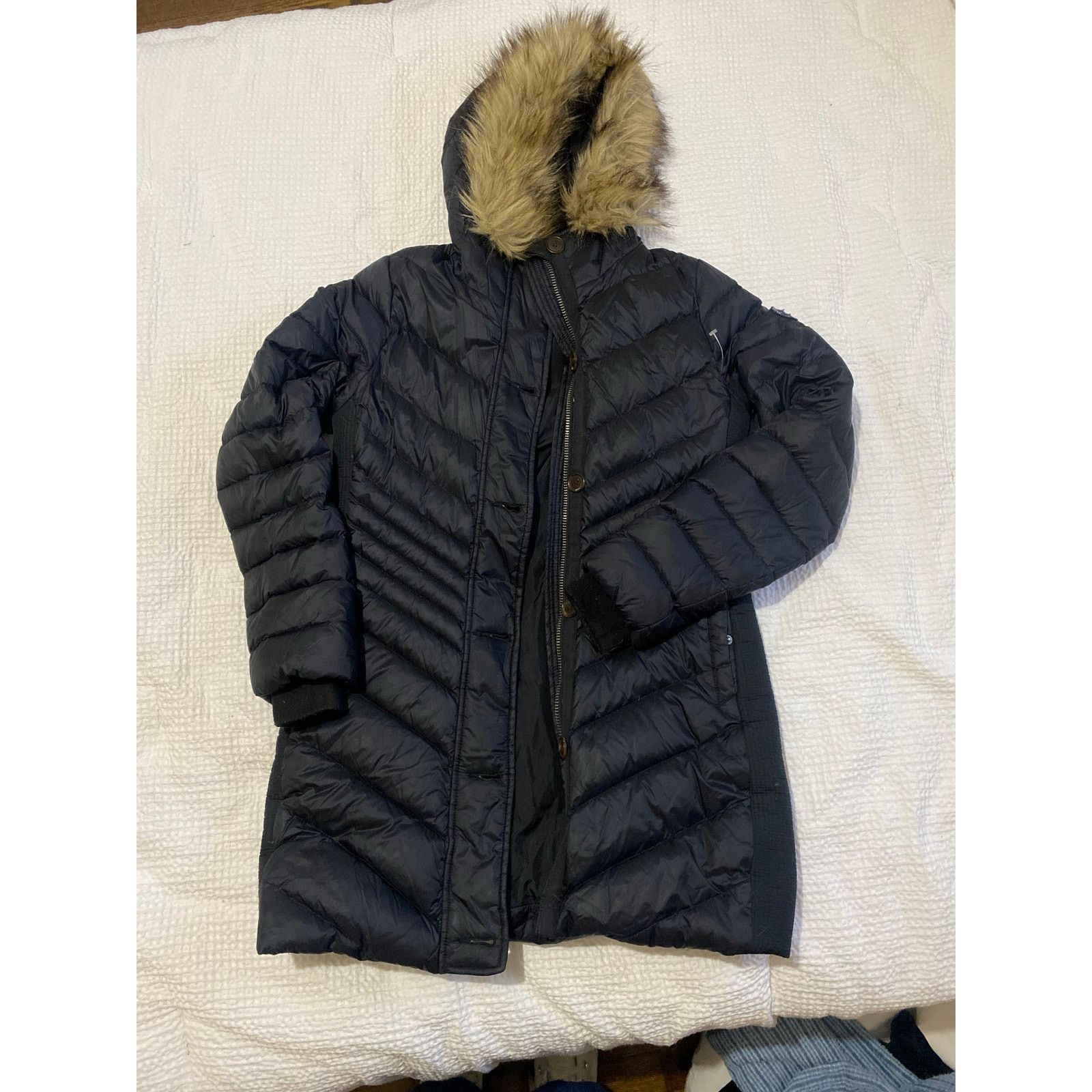 Abercrombie & Fitch ABERCROMBIE & FITCH Women black Parka Trim Fur Fleece Lined Size S / US 4 / IT 40 - 1 Thumbnail