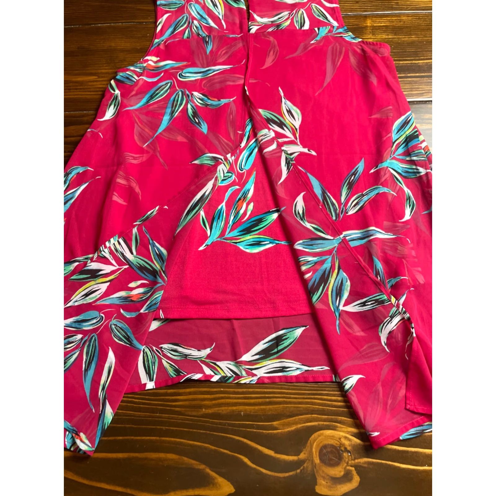 Pinko Flutter & Kick Tank Shirt Women's Size S Pink Floral Maternity Halter Sleeveless Casual Size S / US 4 / IT 40 - 6 Thumbnail