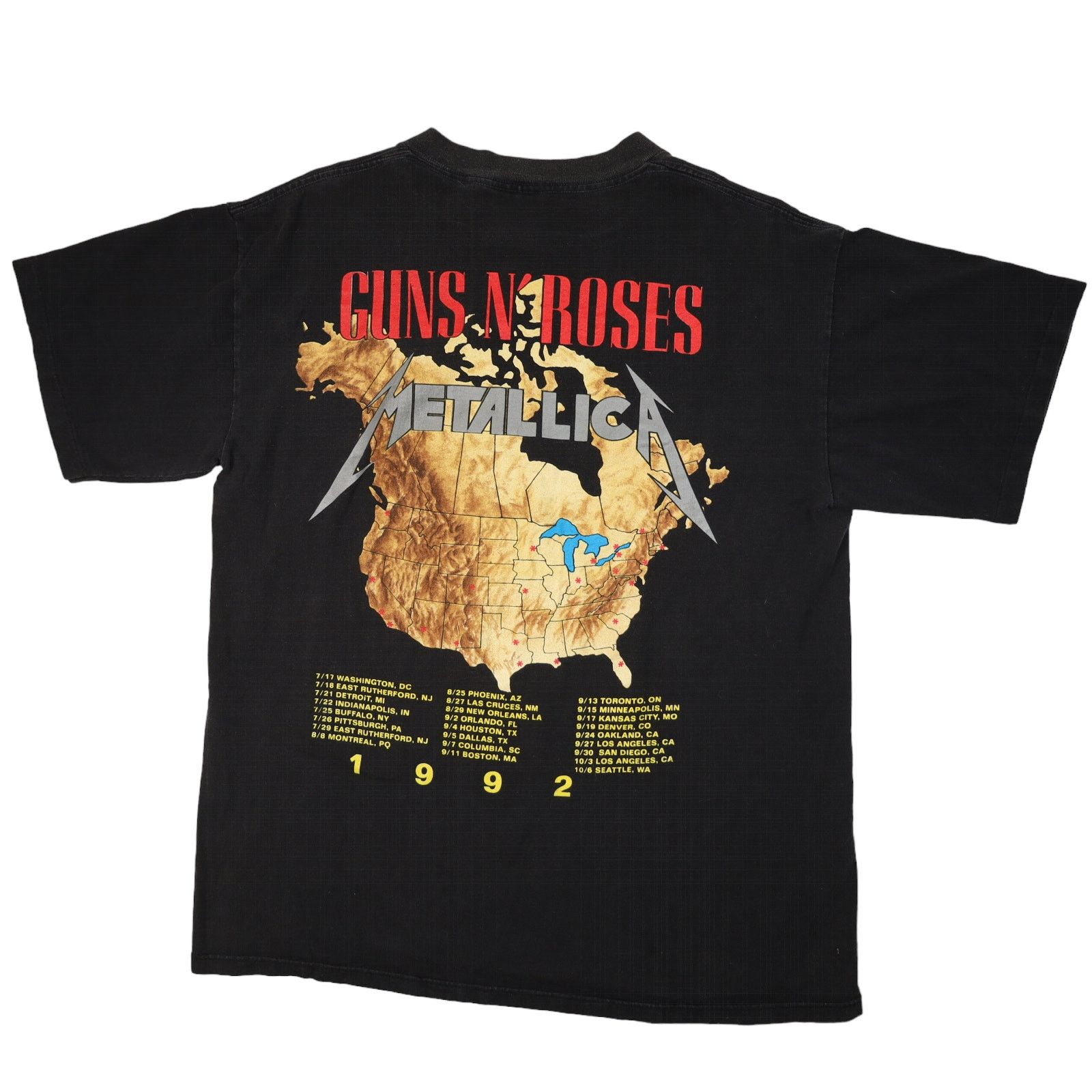 Band Tees × Brockum × Vintage Vintage 1992 Metallica & Guns N' Roses Graphic Tour T Shirt Size US L / EU 52-54 / 3 - 8 Thumbnail