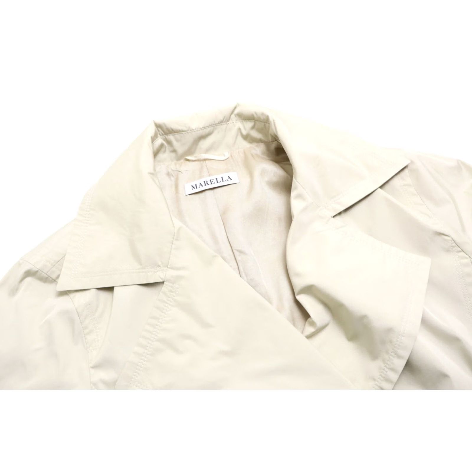 Marella Marella Jacket Women's UK 16 Double Breasted Notch Lapel Lightweight Jacket Grey/Beige Tan Mens Womens Girls Boys Size XXL / US 16-18 / IT 52-54 - 5 Thumbnail