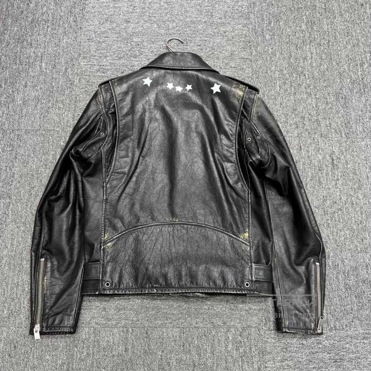 Saint Laurent Paris distressed black biker jacket by SLP. Size US L / EU 52-54 / 3 - 2 Thumbnail