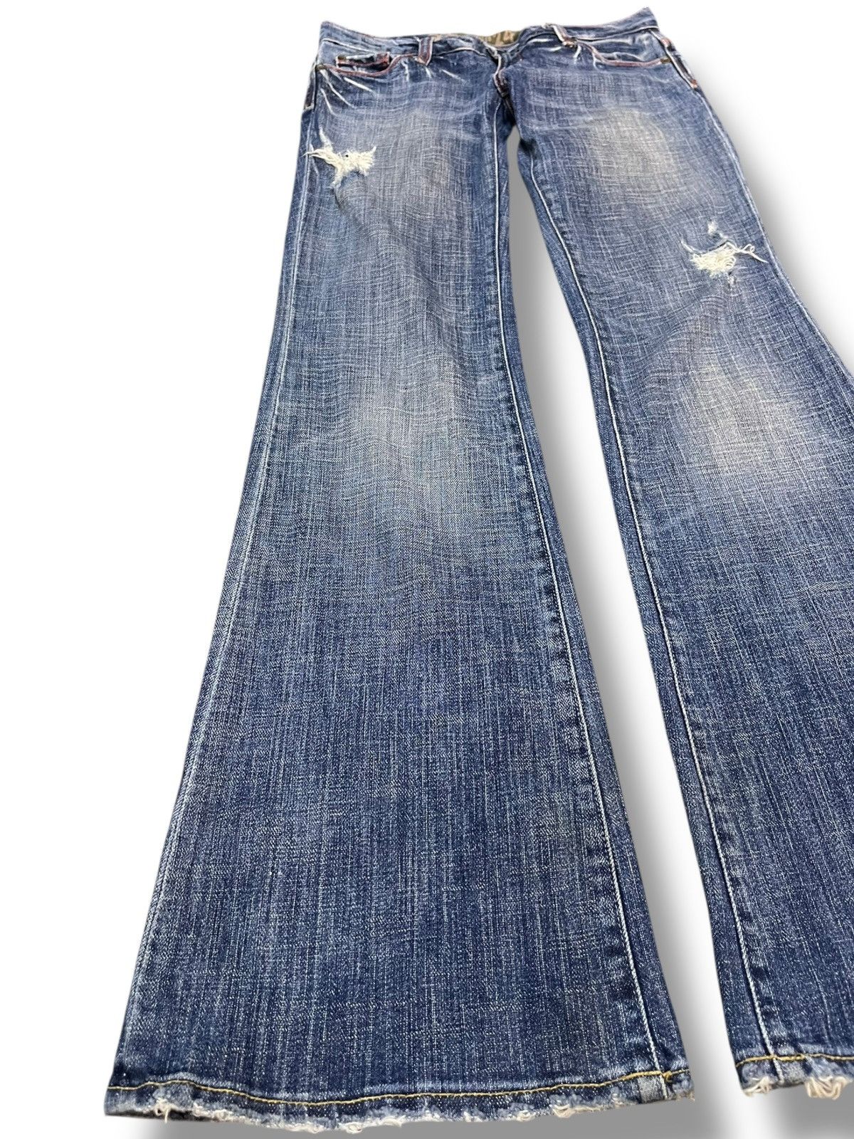 American Apparel × Who Decides War Vintage Sacred Blue Flare Bootcut Denim Size US 28 / EU 44 - 3 Thumbnail