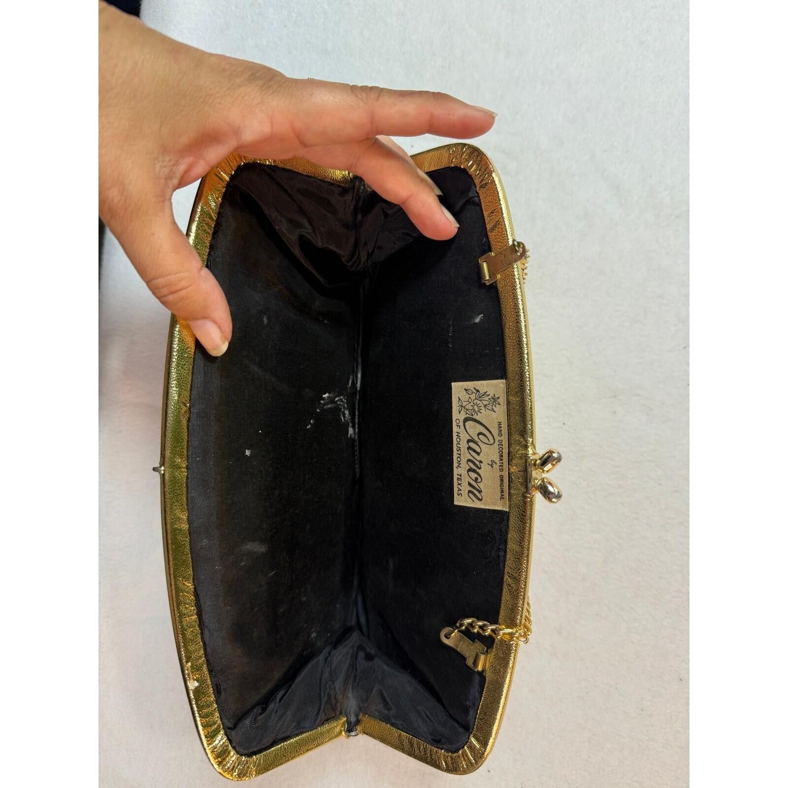 Other Vintage 1960s Gold Beaded Clutch Cadoro Evening Bag Retro Size ONE SIZE - 8 Thumbnail