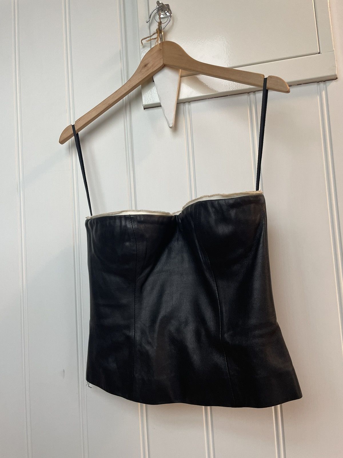 Pierre Balmain Rare leather corset tube top Size S / US 4 / IT 40 - 4 Thumbnail