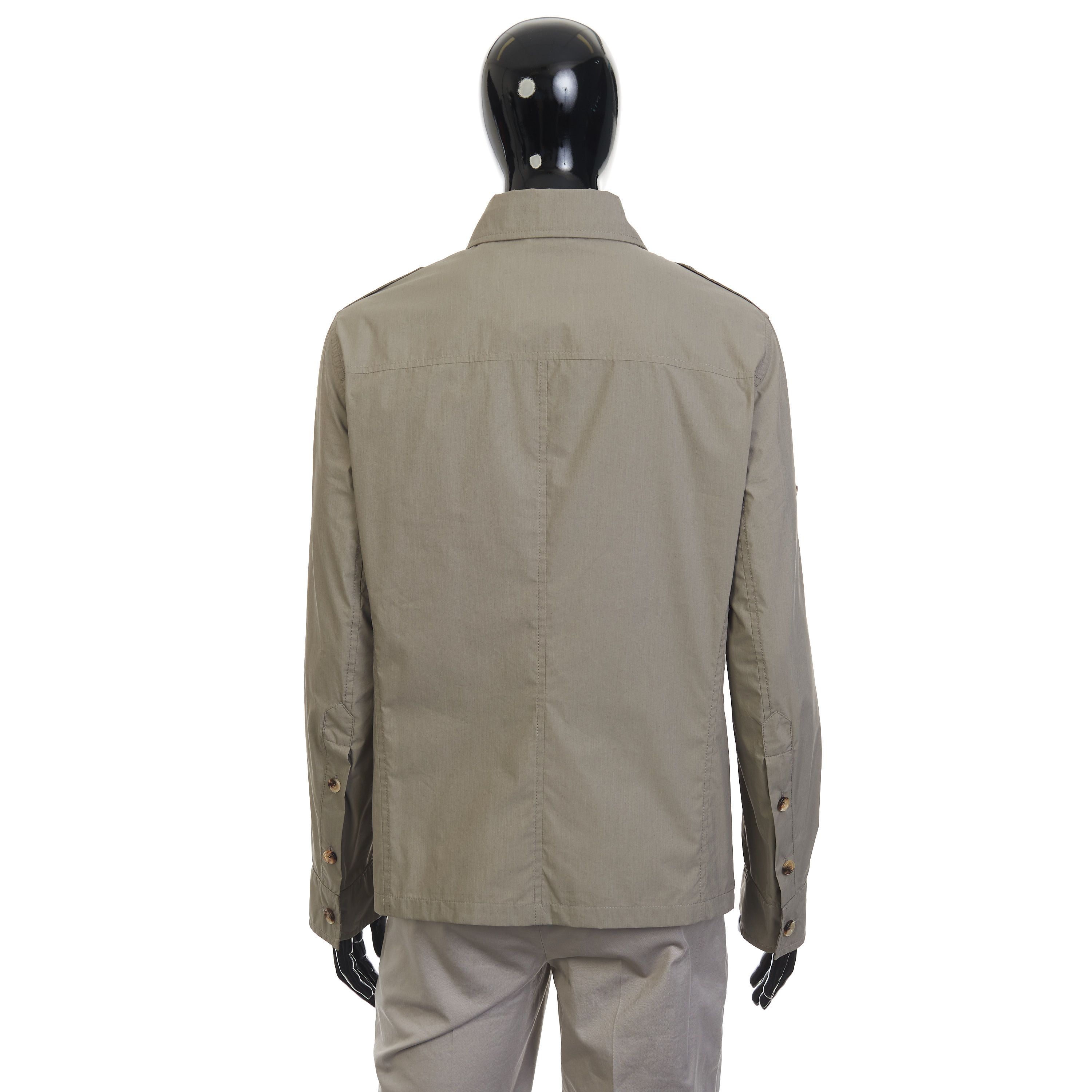 Brunello Cucinelli Khaki Waterproof Jacket - Cotton Canvas, Multi Pockets Size US L / EU 52-54 / 3 - 5 Thumbnail