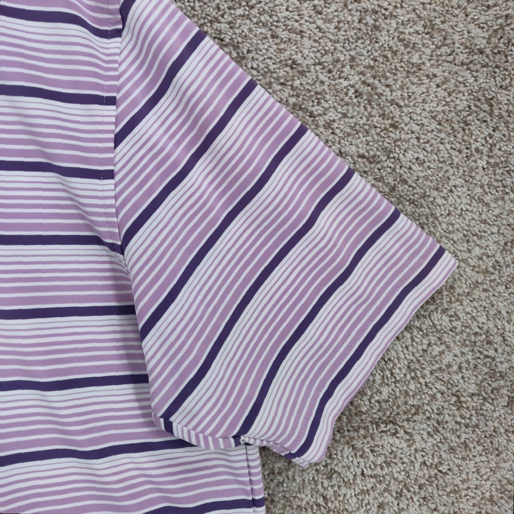 Peter Millar Peter Millar Summer Comfort Polo Shirt Mens Large Purple Striped Golf Shirt Size US L / EU 52-54 / 3 - 4 Thumbnail