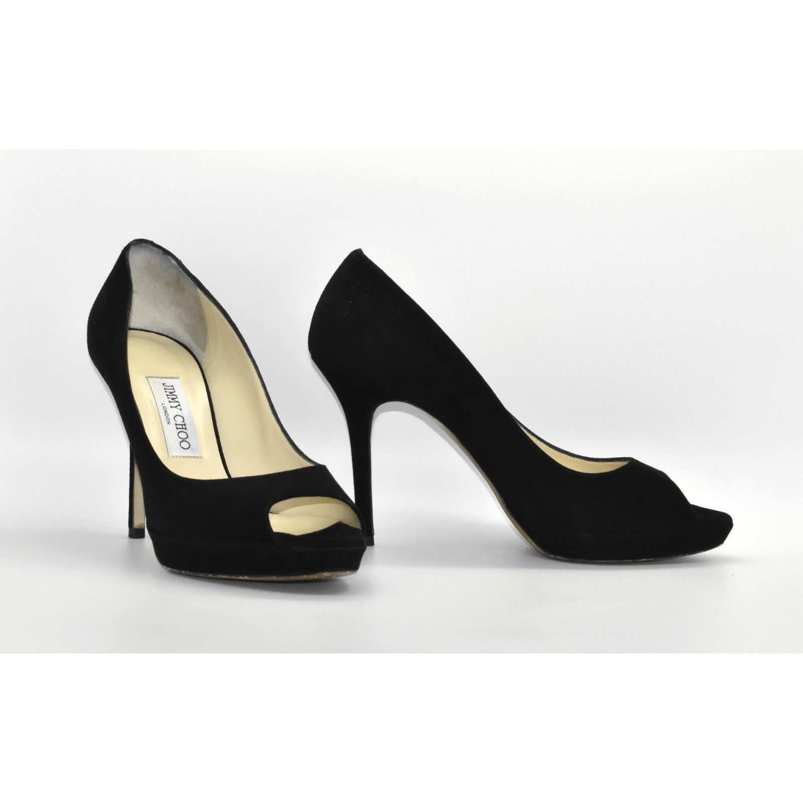 Jimmy Choo JIMMY CHOO Suede Peep Toe Stiletto Heels Pump Shoes Sz 38.5 Size US 8.5 / IT 38.5 - 1 Thumbnail