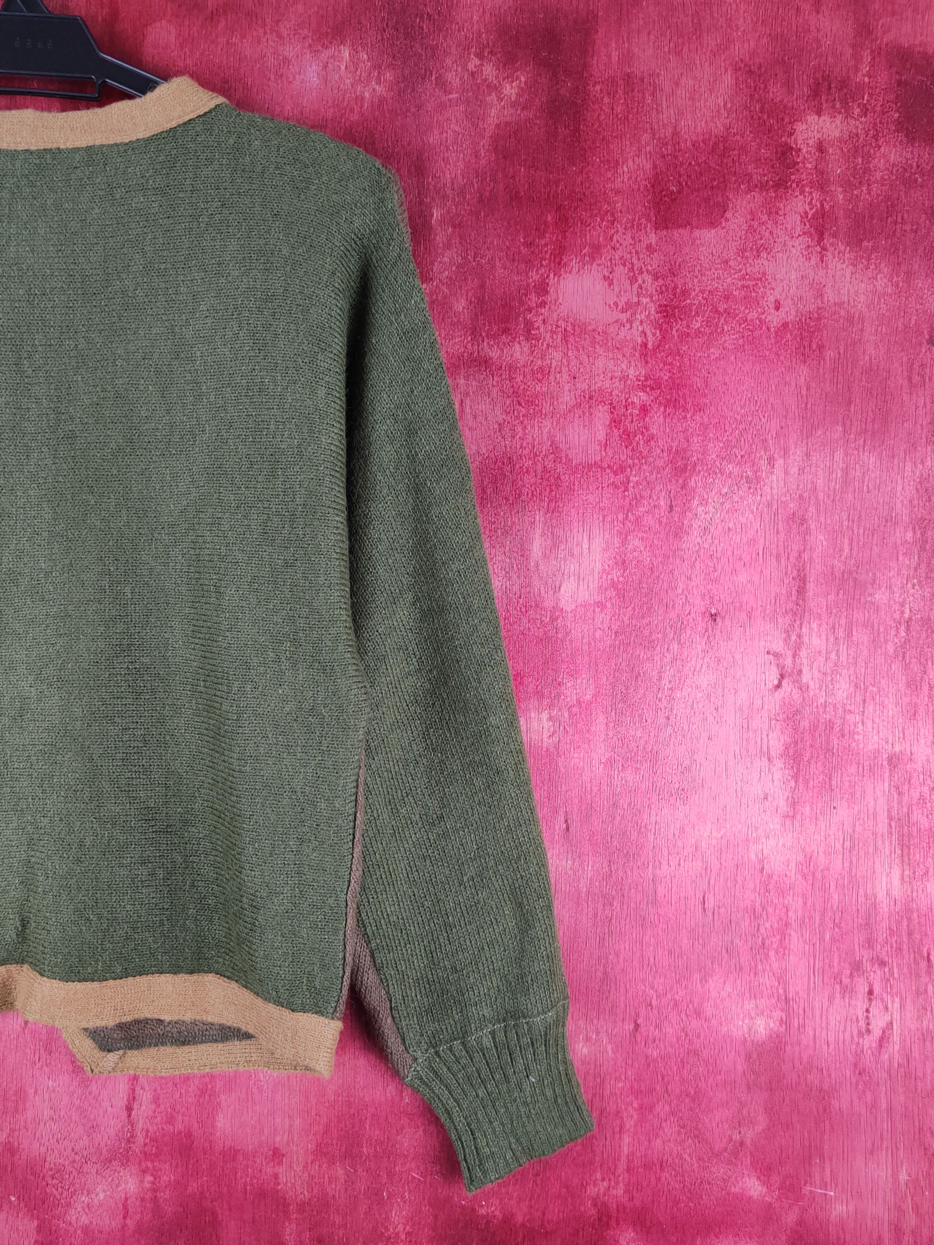 Vintage Les Sportique Green Brown Knitwear Sweatshirts #S2382 Size M / US 6-8 / IT 42-44 - 8 Thumbnail
