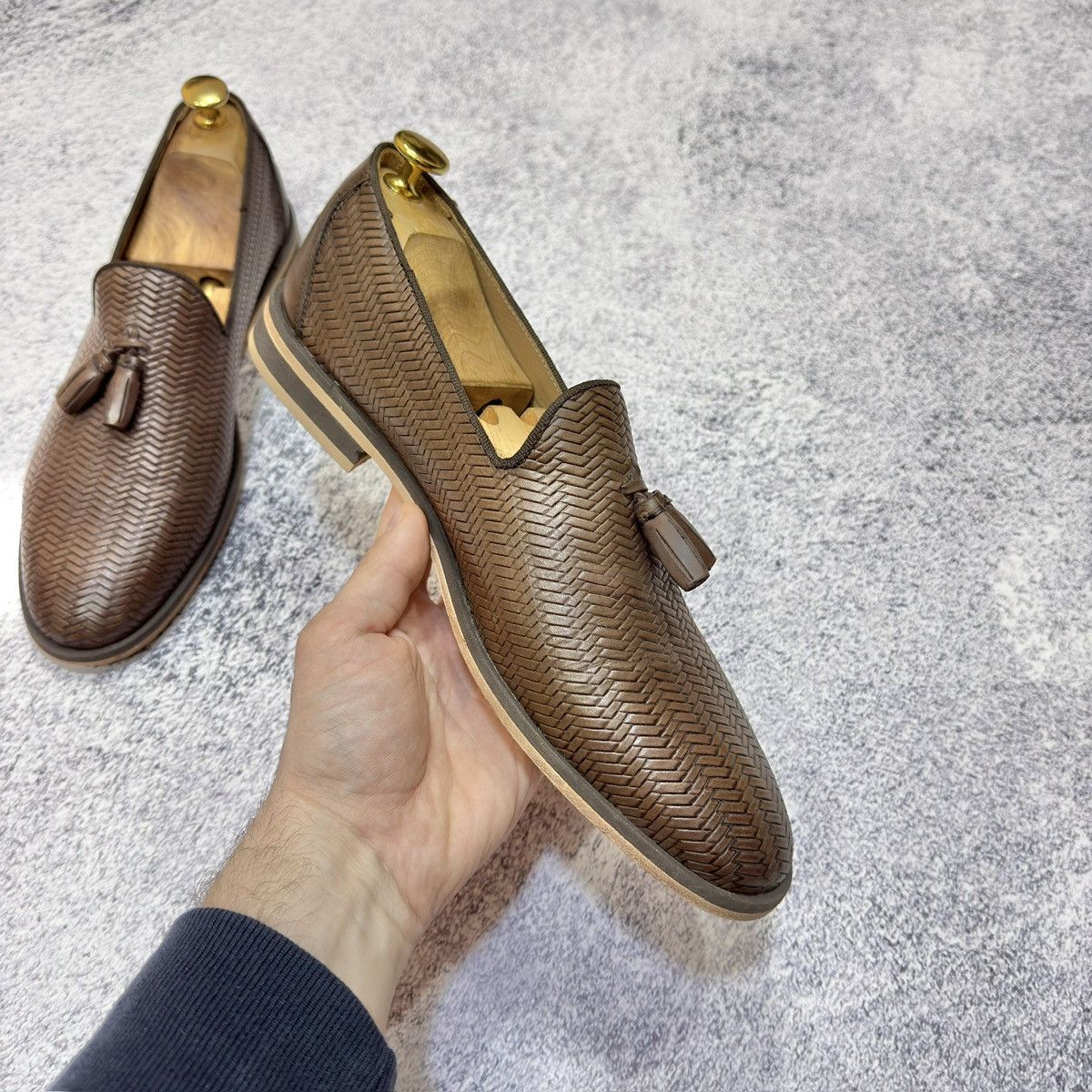 Designer × NAVYBOOT Navyboot Brown Leather Tassel Loafers US9 UK8 EU42 27cm Size US 9 / EU 42 - 6 Thumbnail