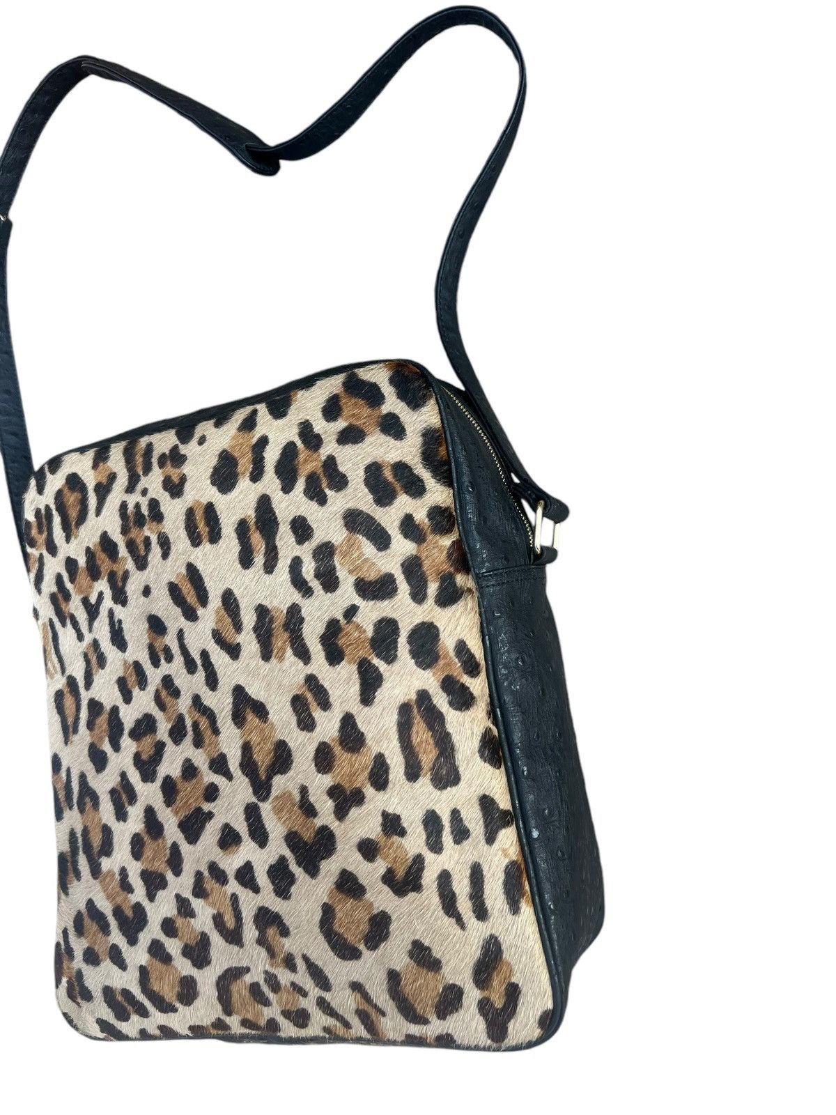 Leather Vintage GK Japan Leopard Ostrich Leather Bag Size ONE SIZE - 6 Thumbnail