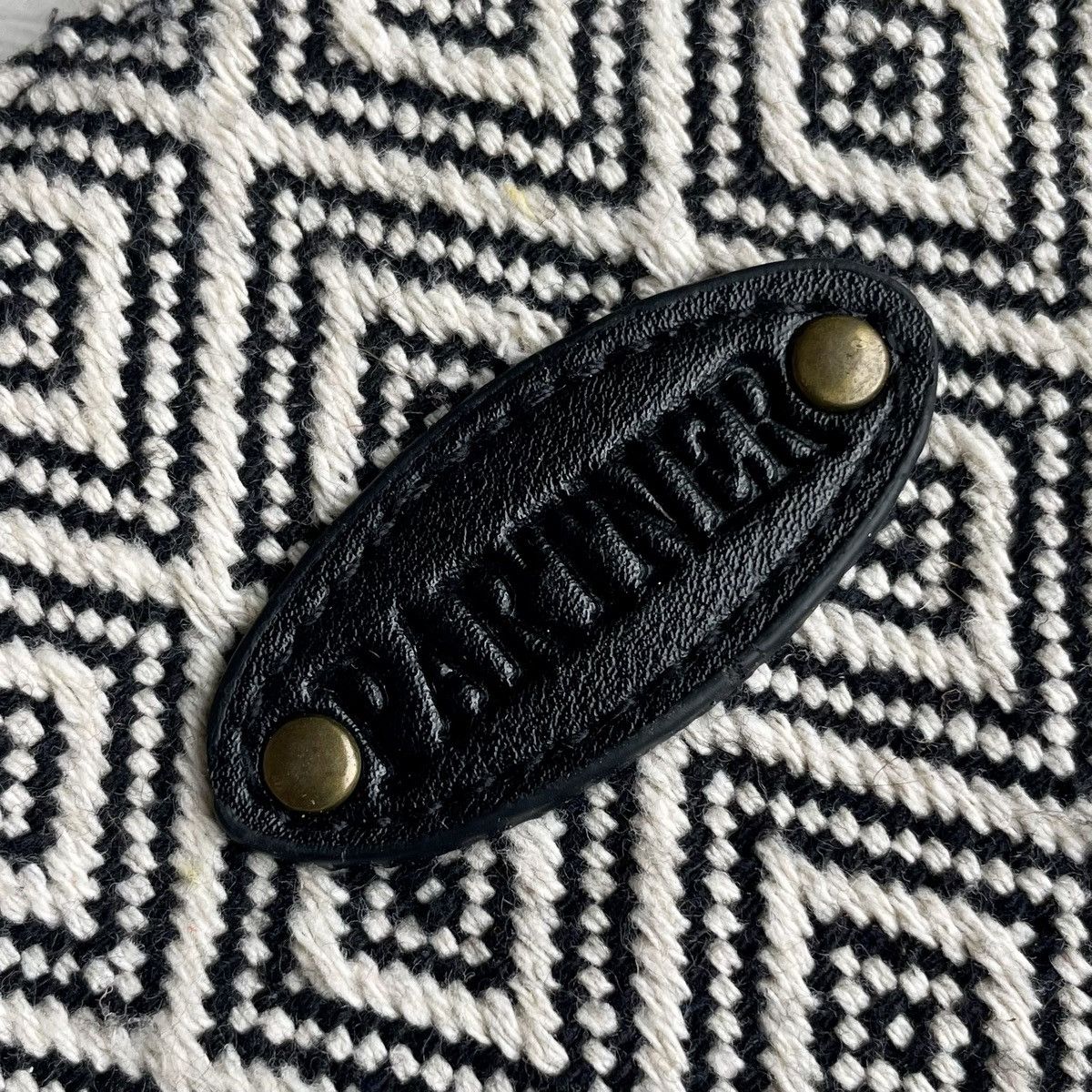 Japanese Brand × Native Black White Embroidery Textured Small Tote Size ONE SIZE - 4 Thumbnail
