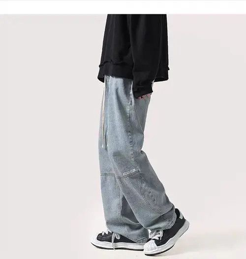 Japanese Brand Manami x Kamon Light Blue High Street Vintage Loose Jeans Size US 31 - 3 Thumbnail