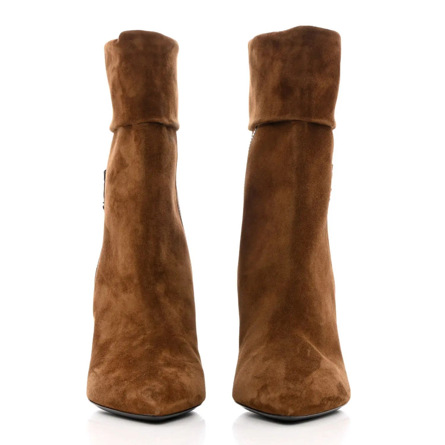 Saint Laurent Paris o1s1wg111024 Niki Booties in Suede in Brown Size US 5 / IT 35 - 2 Thumbnail