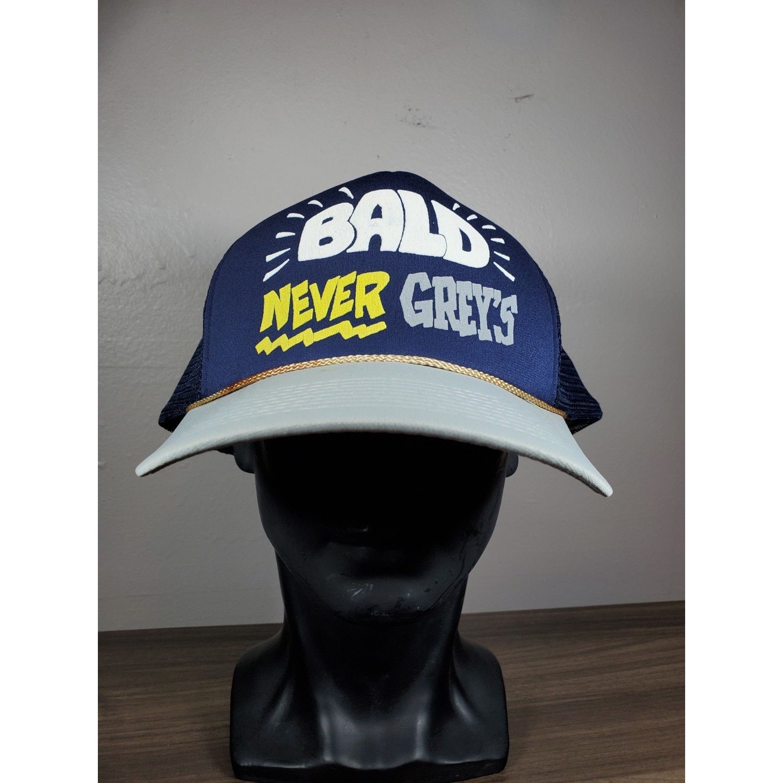 Vintage "BALD NEVER GREYS" Trucker Hat Novely Humor Snapback Cap 90s Size ONE SIZE - 4 Thumbnail