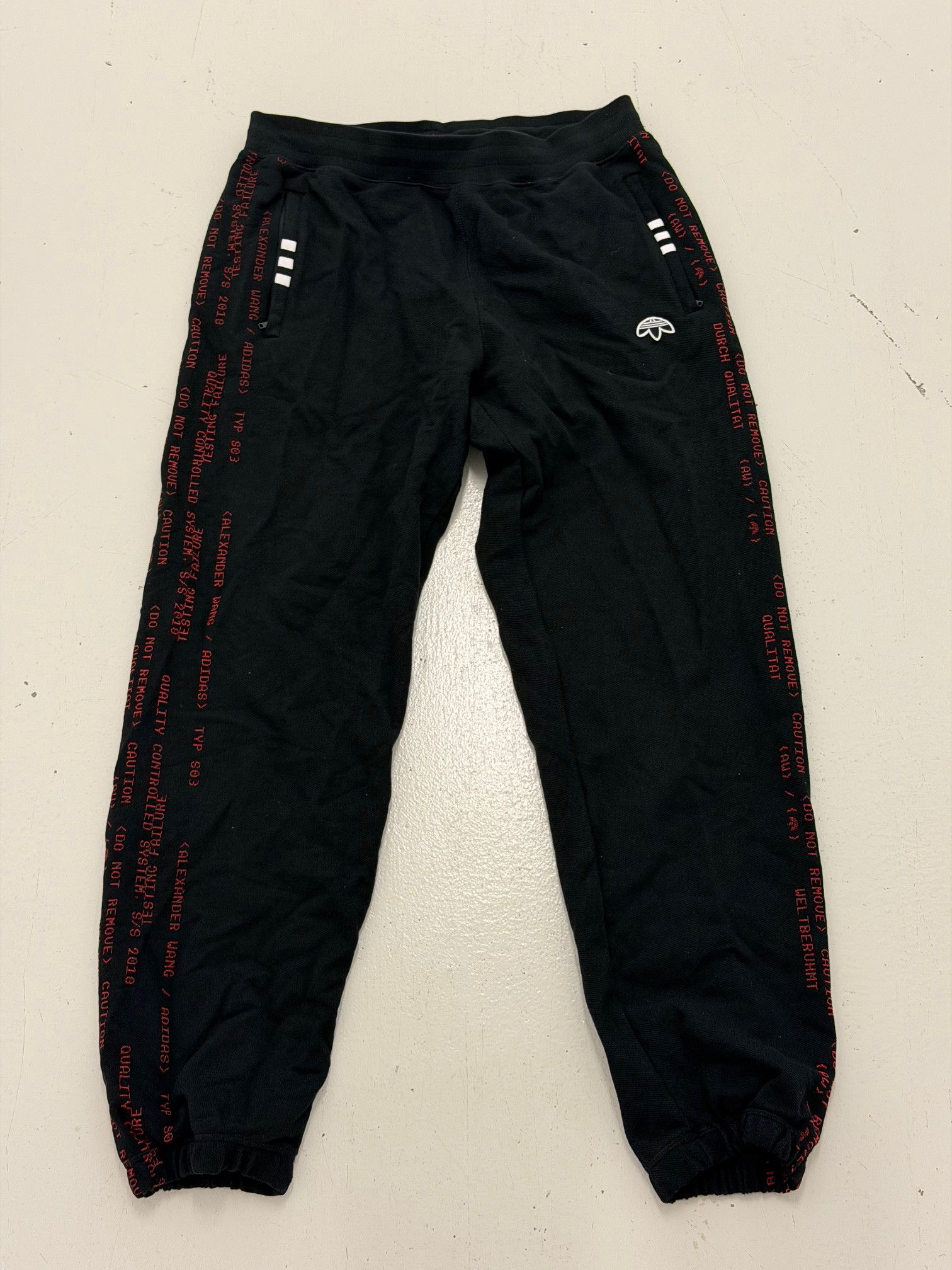 Adidas × Alexander Wang Iconic Jogger Pants in Black & Red Men's L Size US 34 / EU 50 - 1 Thumbnail
