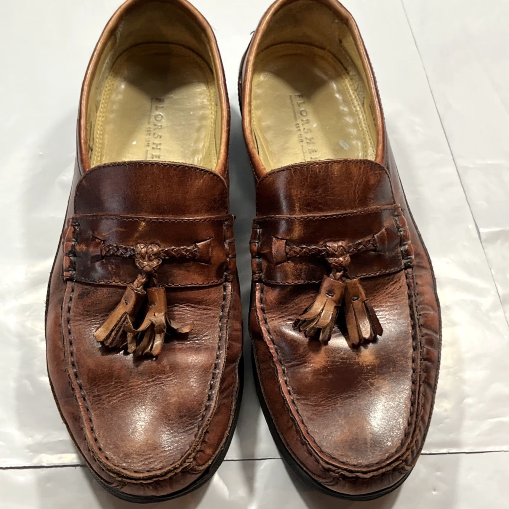 Florsheim VINTAGE Florsheim Barletta Tassel Loafers Men’s 10D Leather Kiltie Brazil Brown Leather Slip On Dress Size US 10 / EU 43 - 7 Thumbnail