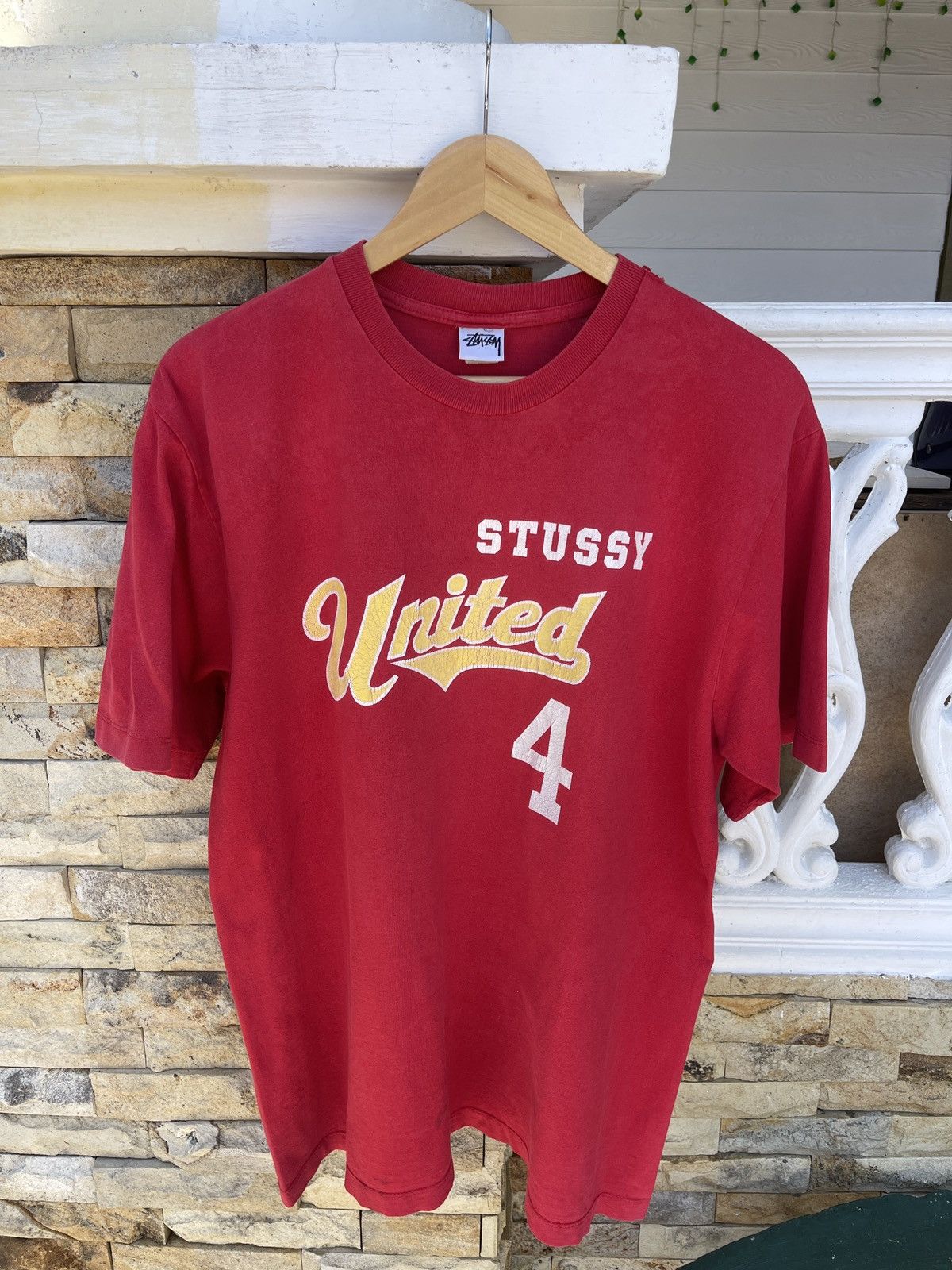 Stussy Rare🔥Vintage STUSSY United 4 Red T Shirt Size US XL / EU 56 / 4 - 1 Thumbnail