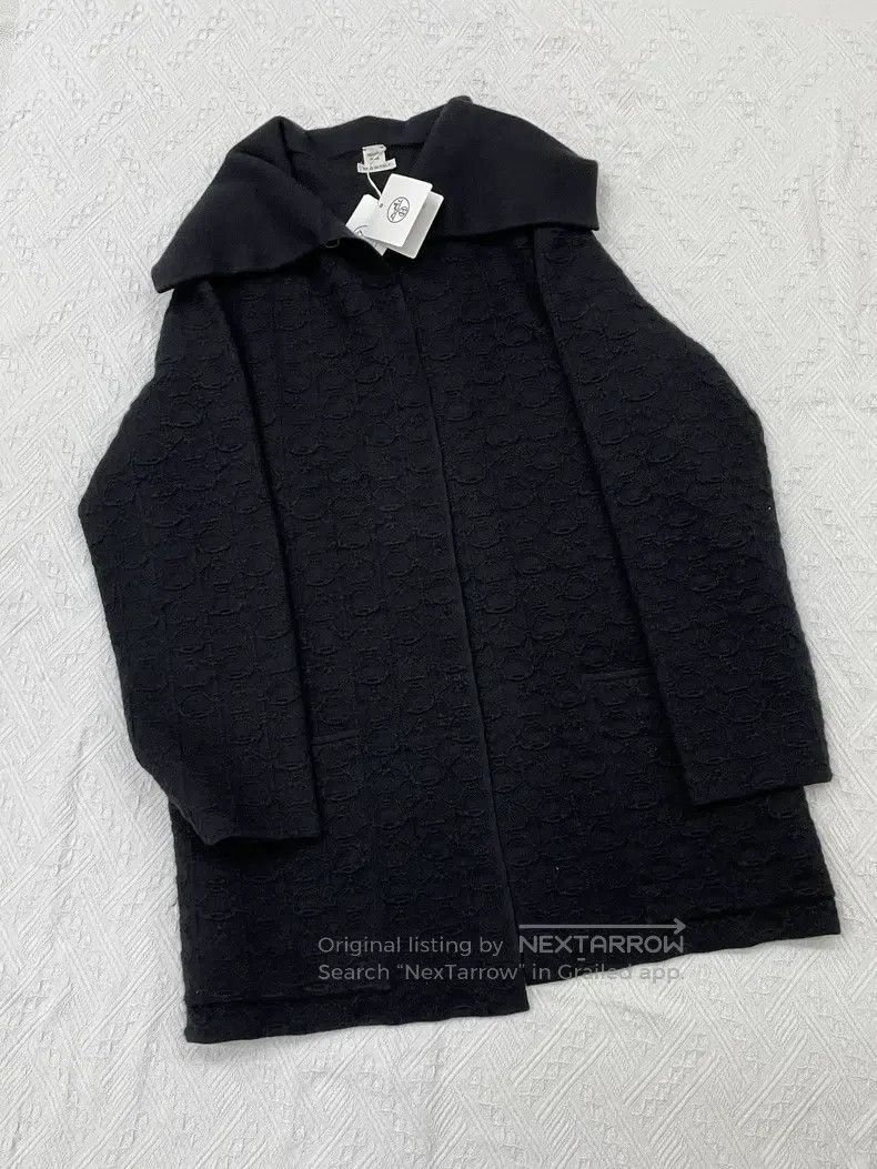 Hermes Hermes Black Dark Patterned Wool Long Knit Open Cardigan J Size XS / US 0-2 / IT 36-38 - 1 Thumbnail
